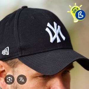 New Era Youth Black Cap with White Logo